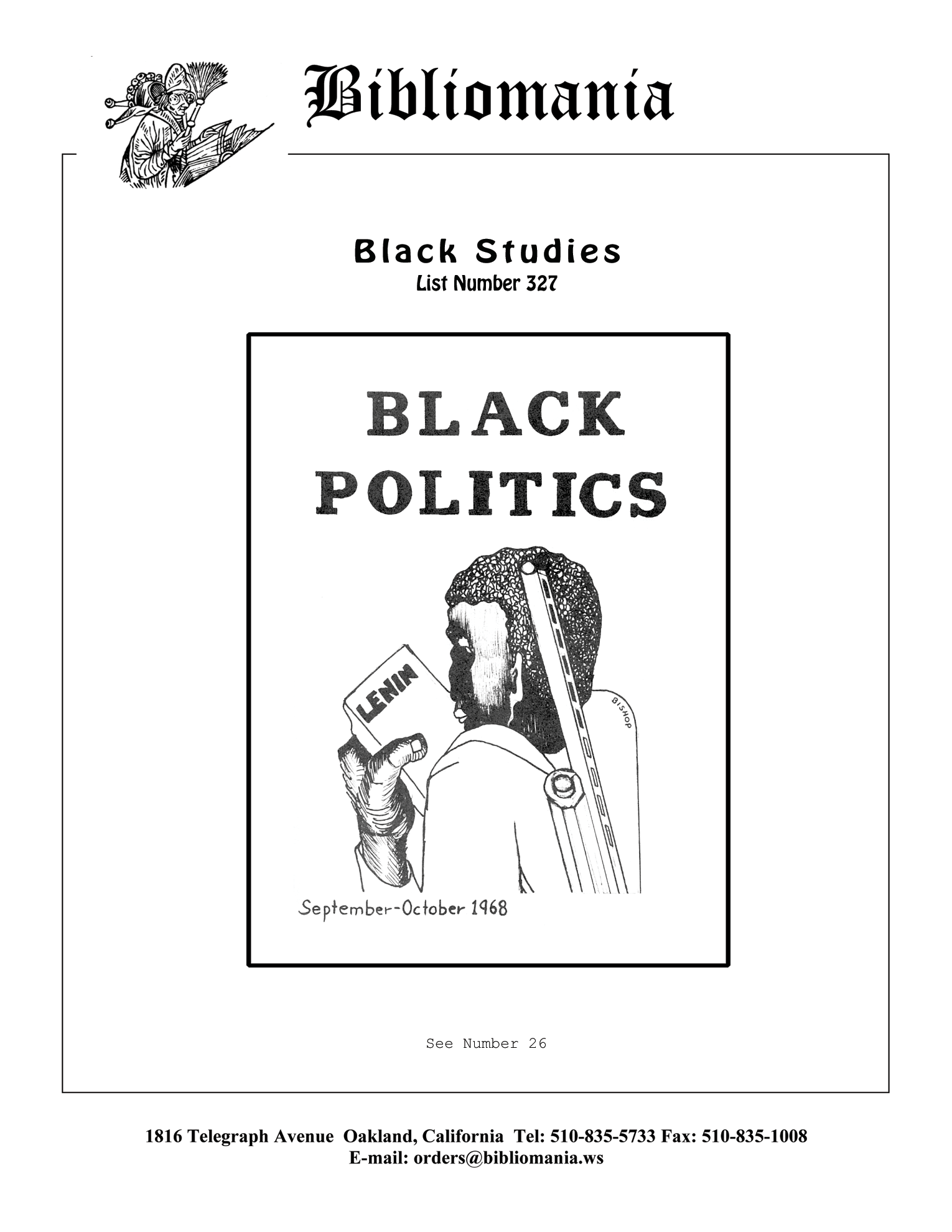 List Number 327 Black Studies