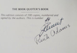 The Book Quoter's Book: Book Quoting as a Specialty