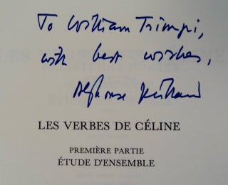 Les Verbes de Céline, Première Partie: Étude d'Ensemble