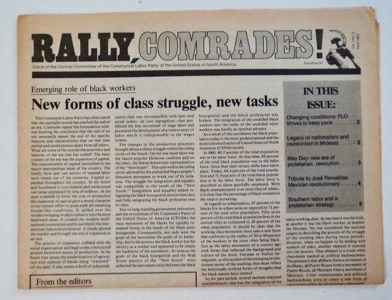 [101268] RALLY, COMRADES!: VOICE OF THE CENTRAL COMMITTEE OF THE COMMUNIST LABOR PARTY OF THE UNITED STATES OF NORTH AMERICA