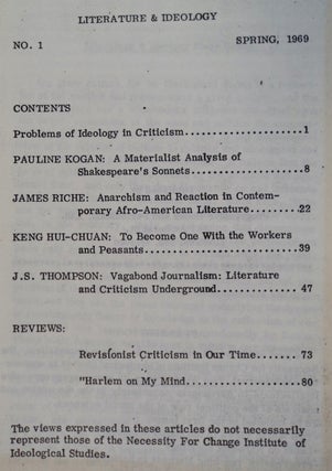 LITERATURE & IDEOLOGY