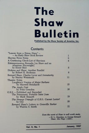 THE SHAW BULLETIN / THE SHAW REVIEW