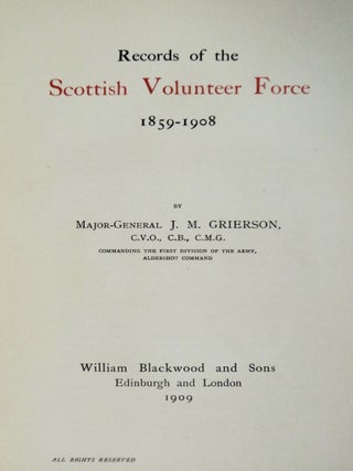 Records of the Scottish Volunteer Force 1859-1908