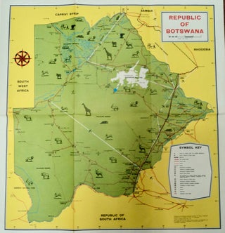 102050] Republic of Botswana Tourist Map 1968. BOTSWANA INFORMATION SERVICES