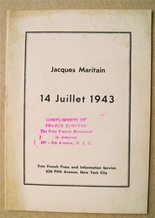 32152] 14 Juillet 1943. Jacques MARITAIN