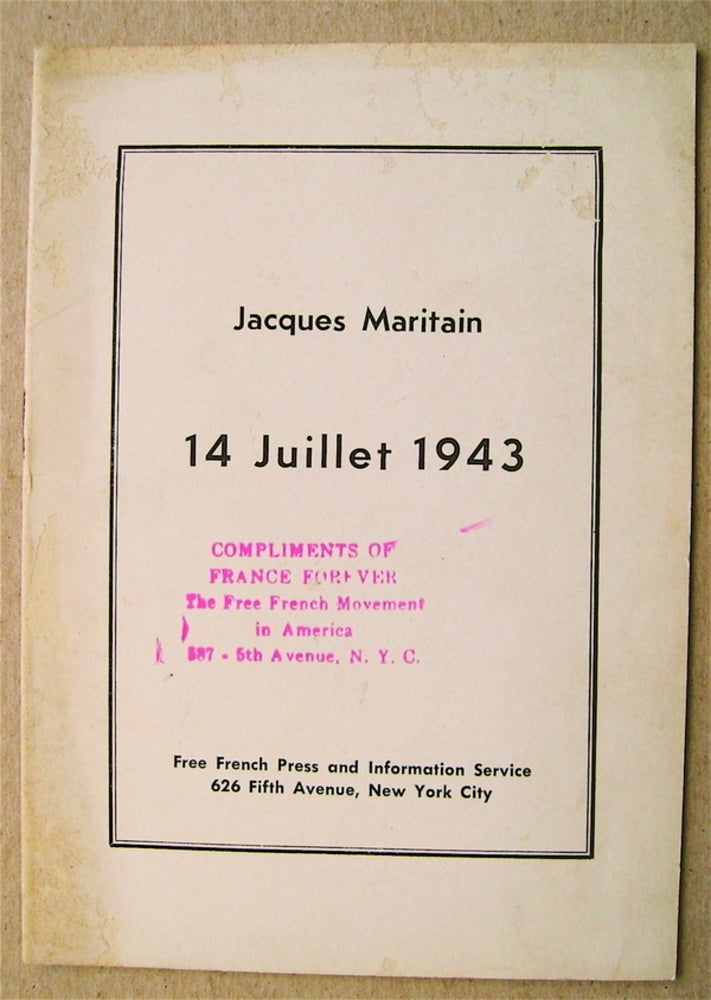 [32152] 14 Juillet 1943. Jacques MARITAIN.