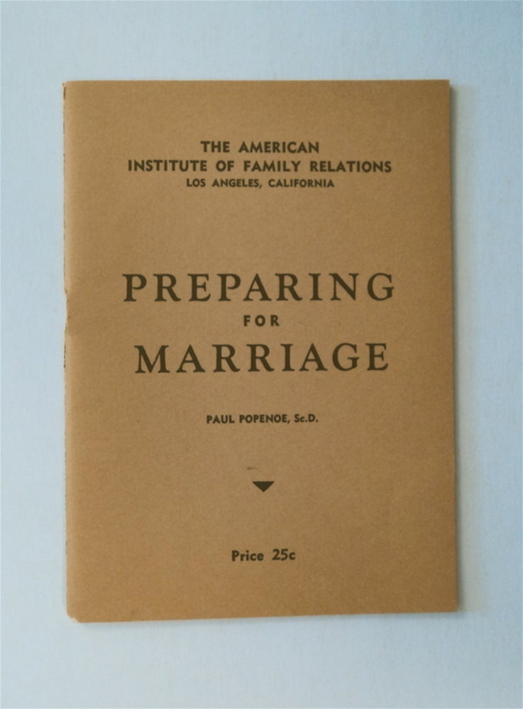[51209] Preparing for Marriage. Paul POPENOE.