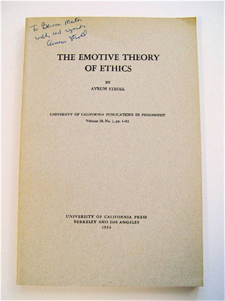 [70700] The Emotive Theory of Ethics. Avrum STROLL.