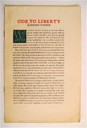 70731] Ode to Liberty. Henry GEORGE
