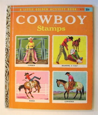 7075] Cowboy Stamps. Richard. Color SCARRY, b/w Stamps, tan accents