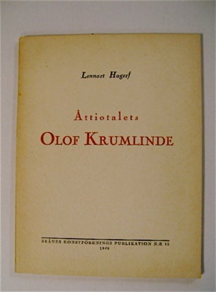 71466] Åttiotalets Olof Krumlinde. Lennart HAGERF