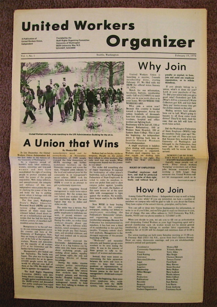 [72401] UNITED WORKERS ORGANIZER: A PUBLICATION OF UNITED WORKERS UNION, INDEPENDENT