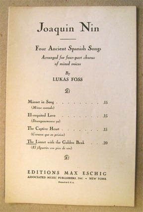 73379] Four Ancient Spanish Songs: The Linnet with the Golden Beak. Joaquin NIN, Lukas Foss