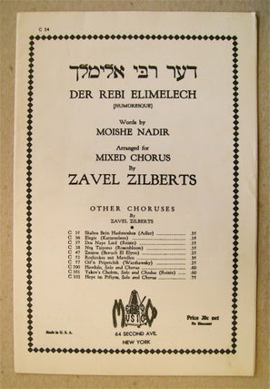 73393] Der Rebi Elimelech: [Humoresque]. Moishe NADIR, words by. Arranged for mixed, Zavel Zilberts