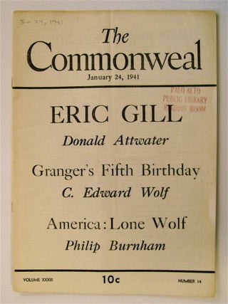 73737] "In Memoriam: Eric Gill." In "The Commonweal" Donald ATTWATER