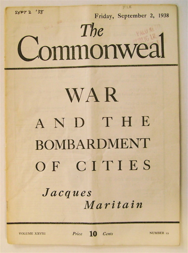 [73742] "War and the Bombardment of Cities." In "The Commonweal" Jacques MARITAIN.