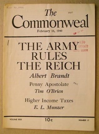 74545] "The Army Rules the Third Reich." In "The Commonweal" Albert A. BRANDT