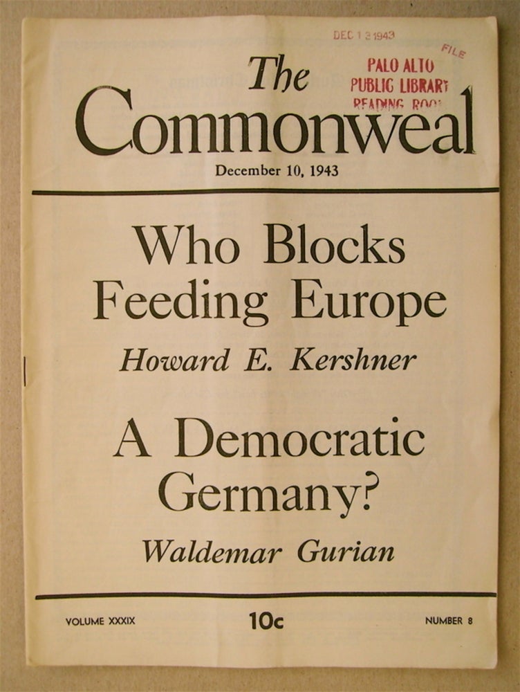 [74547] "A Democratic Germany?" In "The Commonweal" Waldemar GURIAN.