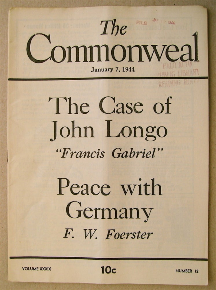[74548] "Peace with Germany." In "The Commonweal" FOERSTER, riedrich, ilhelm.