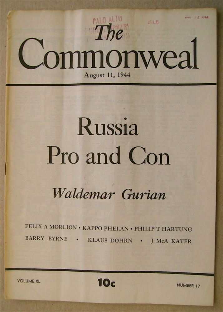 [74555] "Russia Pro and Con." In "The Commonweal" Waldemar GURIAN.