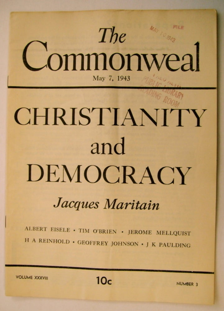 [74756] "Christianity and Democracy." In "The Commonweal" Jacques MARITAIN.