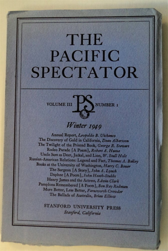 [76129] "The Twilight of the Printed Book." In "The Pacific Spectator" George STEWART.