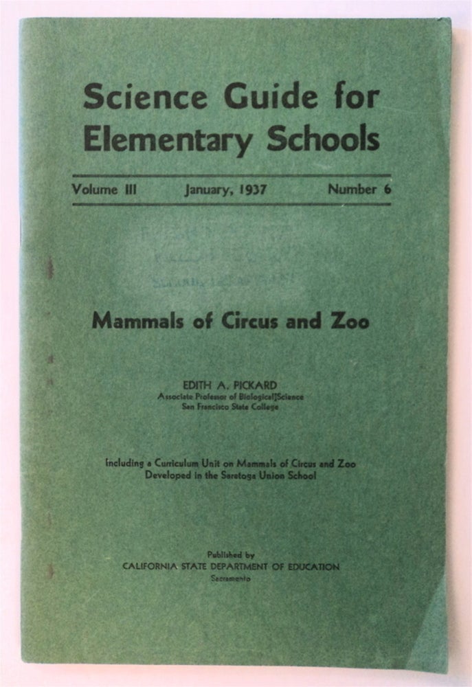 [76296] Mammals of Circus and Zoo. Edith A. PICKARD.