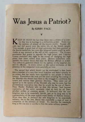 76538] Was Jesus a Patriot? Kirby PAGE