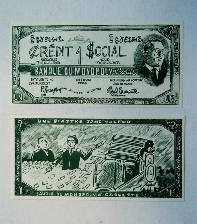 [78454] Crédit Social One Dollar / Un Dollar Banc du Monopoly à Caouette. Réal CAOUETTE.