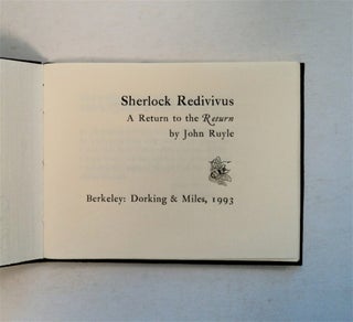 79230] Sherlock Redivivus: A Return to the Return. John RUYLE
