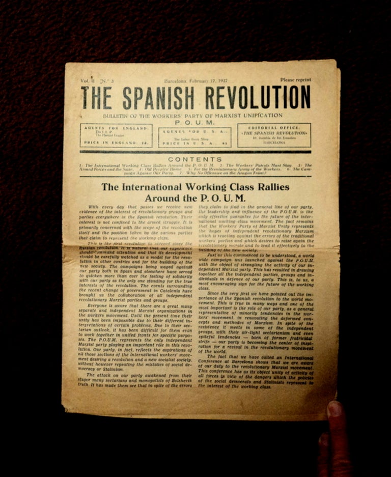 [79827] THE SPANISH REVOLUTION: BULLETIN OF THE WORKERS' PARTY OF MARXIST UNIFICATION - P.O.U.M.