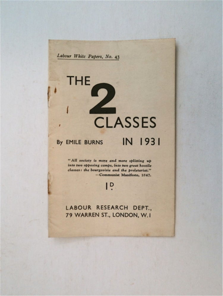 [82104] The 2 Classes in 1931. Emile BURNS.