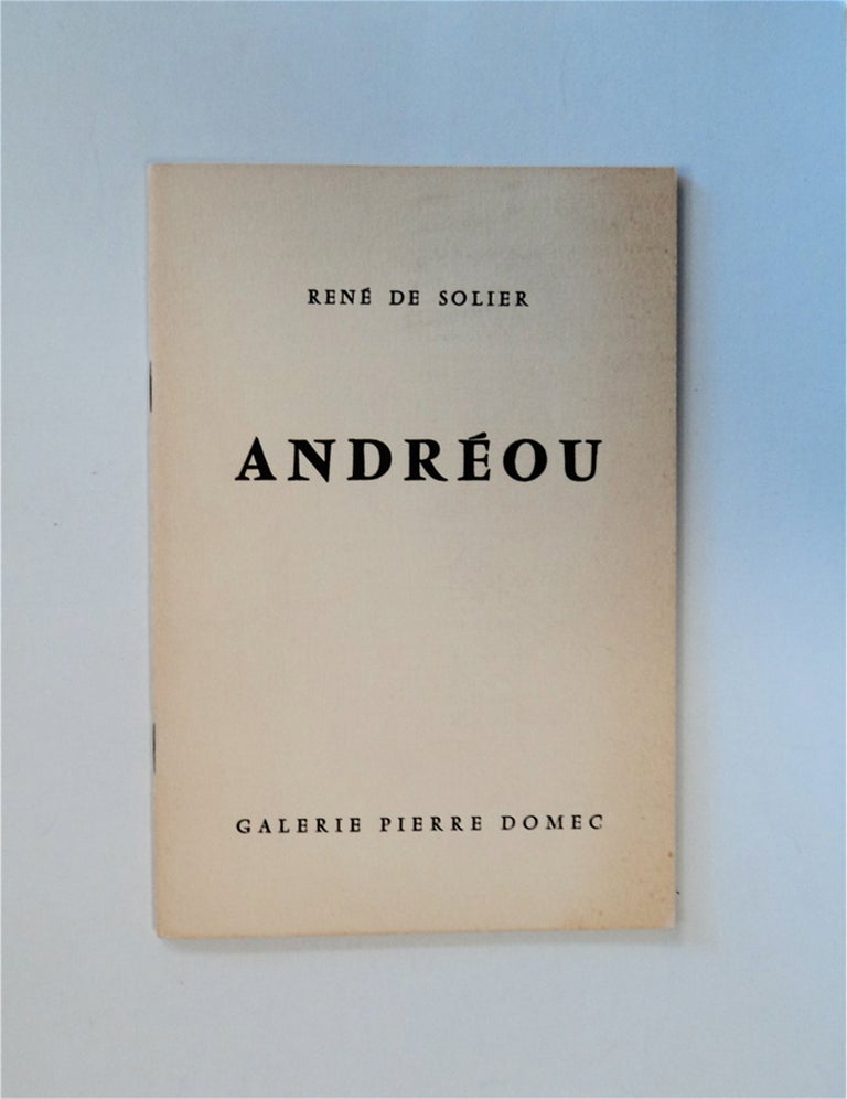 [83858] Andréou: Sculptures: Exposition du 5 Mai au 1er Juin, 1961. René de SOLIER.