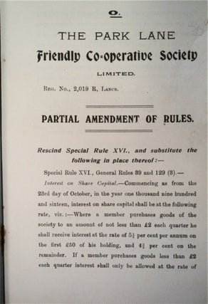 Rules of the Park Lane Friendly Co-operative Society Limited