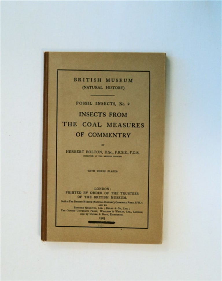 [85886] Insects from the Coal Measures of Commentry. Herbert BOLTON.