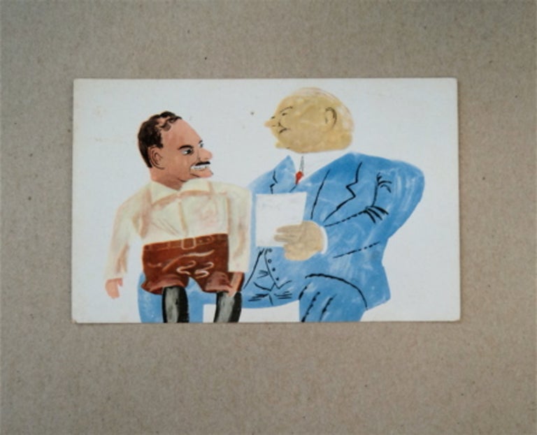 [86313] Untitled Post Card Showing Thomas Dewey Sitting on Herbert Hoover's Knee a la Bergen & McCarthy. Ben SHAHN.