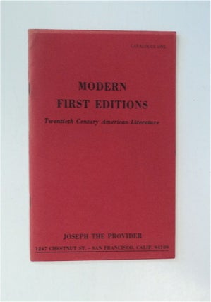 86797] Modern First Editions, Twentieth Century American Literature: Catalogue One. JOSEPH THE...