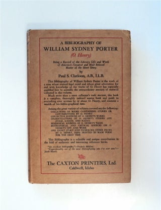 86799] A Bibliography of William Sydney Porter (O. Henry). Paul S. CLARKSON