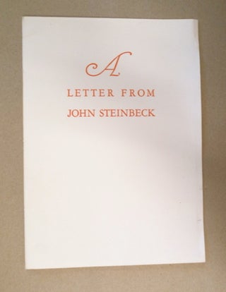 87342] A Letter from John Steinbeck. John STEINBECK