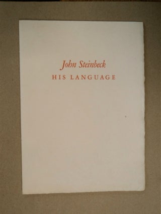 87448] John Steinbeck, His Language: An Introduction. James D. HART