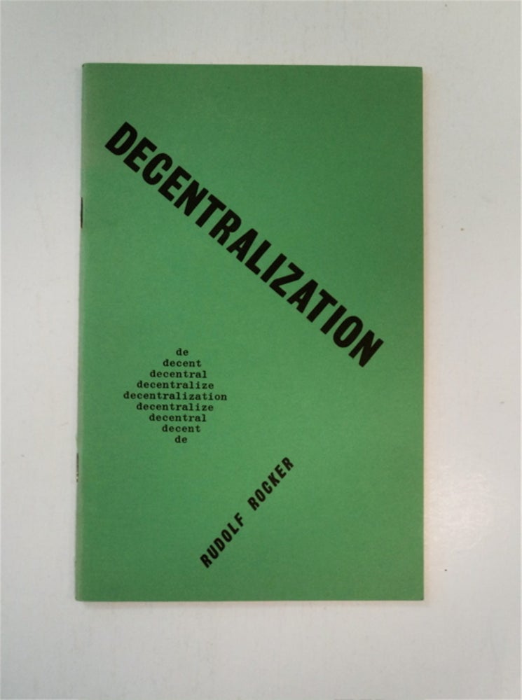 [88462] Decentralization. Rudolf ROCKER.