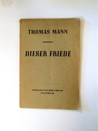 89710] Dieser Friede. Thomas MANN