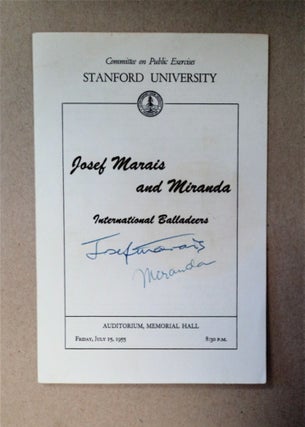 90547] Committee on Public Exercises, Stanford University [Presents] Josef Marais and Miranada,...