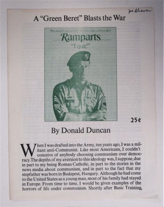 90583] A "Green Beret" Blasts the War. Donald DUNCAN