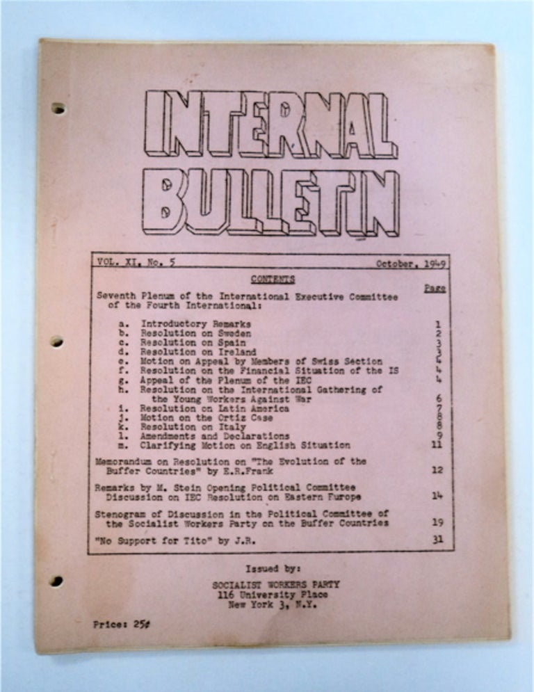 [90619] Internal Bulletin. SOCIALIST WORKERS PARTY.