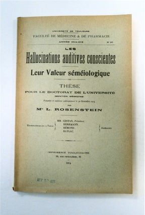 90775] Les Hallucinations auditives conscientes: Leur Valeur séméiologique. Mlle L. ROSENSTEIN