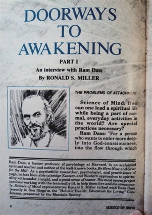"Doorways to Awakening: An Interview with Ram Dass by Ronald S. Miller." In "Science of Mind"