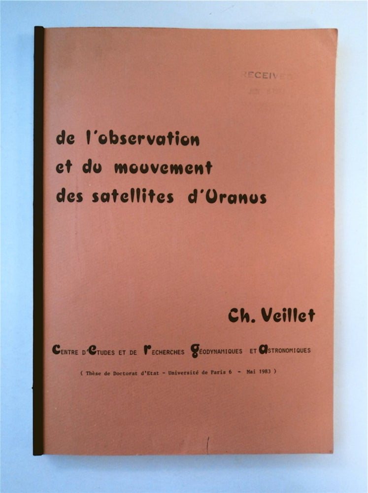 [91518] De l'Observation et du Mouvement des Satellites d'Uranus. C. VEILLET, ristian.