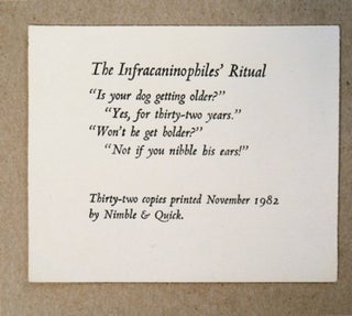 91783] The Infracaninophiles' Ritual. John RUYLE