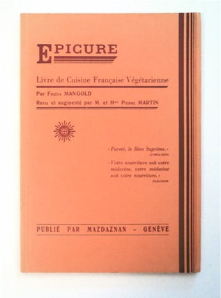 91884] Epicure: Livre de Cuisine Française Végétarienne. Frieda MANGOLD